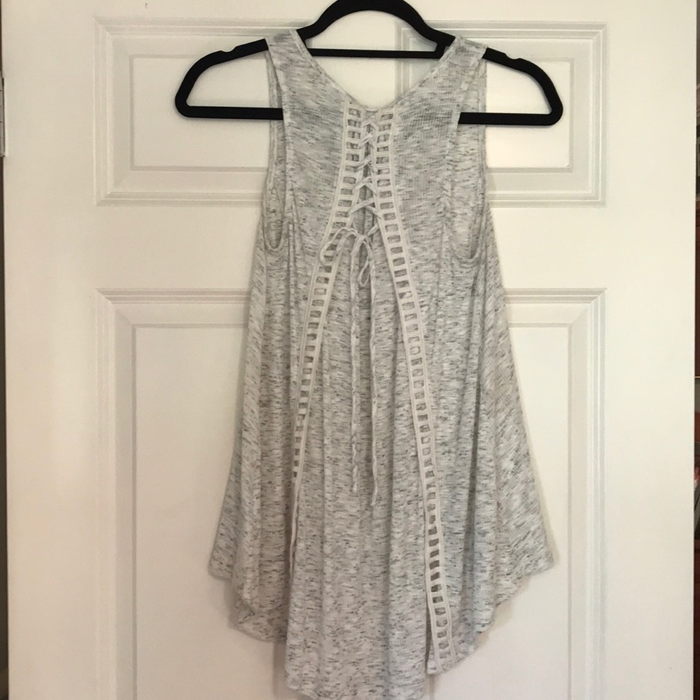 Anthropologie Lace-Up Back Tank